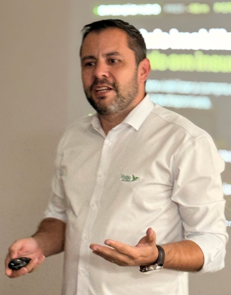 Rafael Arantes, head de negócios da BU Sul da Hubio Agro, durante a Semana de Imersão Técnica
